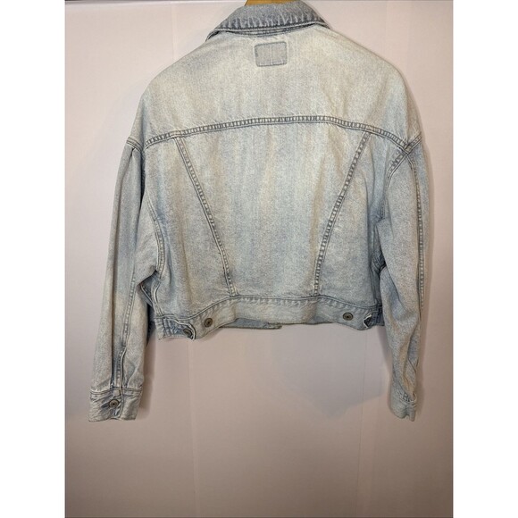 American Eagle AE Denim Jean Jacket Womens Size XS Cropped Distressed Y2K Grunge - Picture 10 of 11